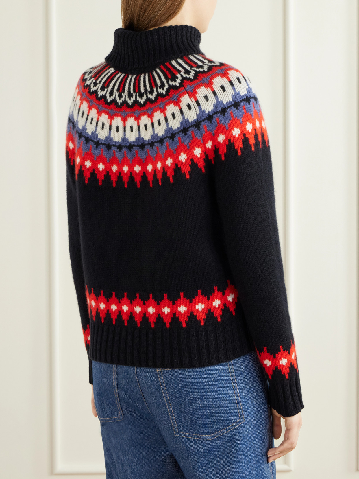 Ingrid Fair Isle Cashmere Turtleneck Sweater