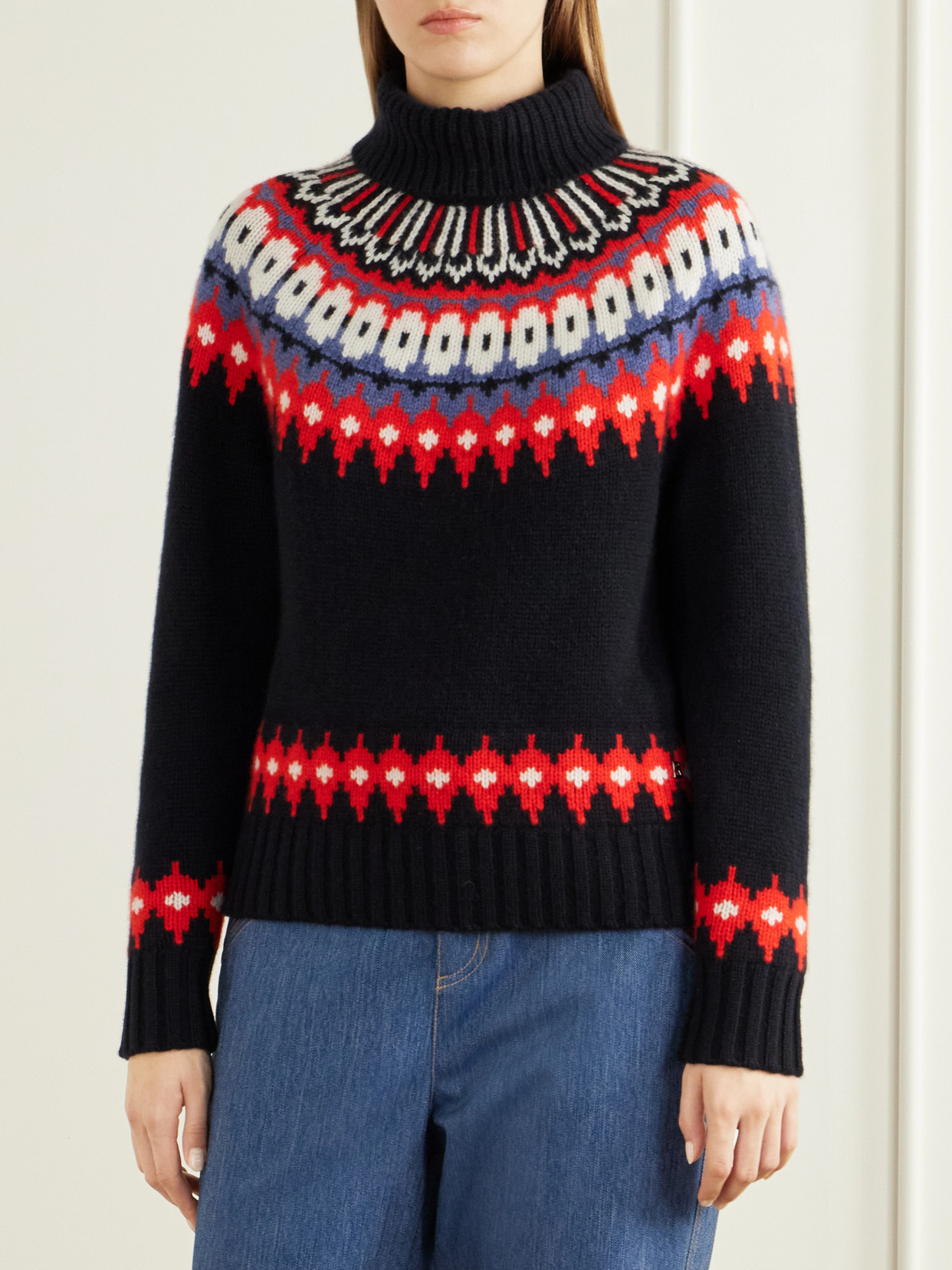 Ingrid Fair Isle Cashmere Turtleneck Sweater