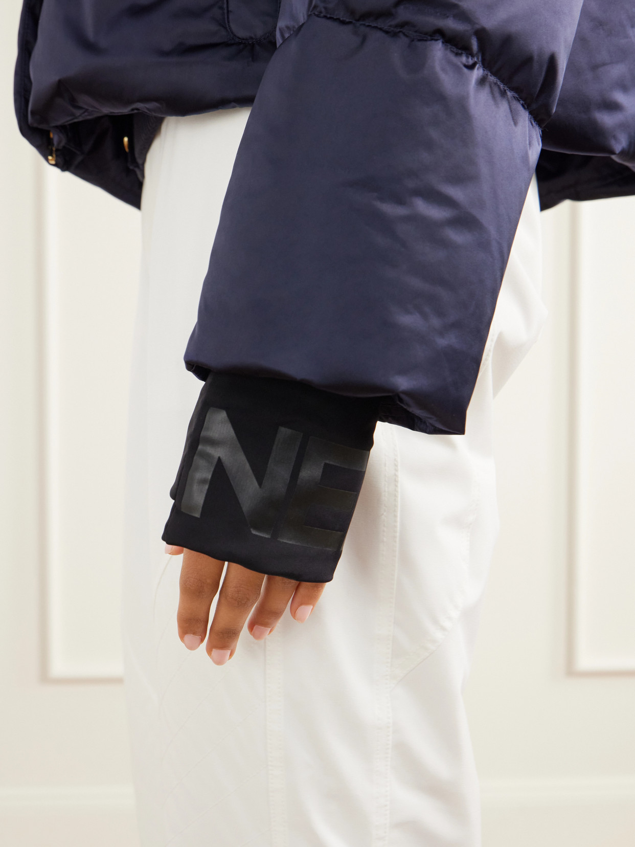Silla-D Striped Quilted Plush-Trimmed Shell Down Ski Jacket
