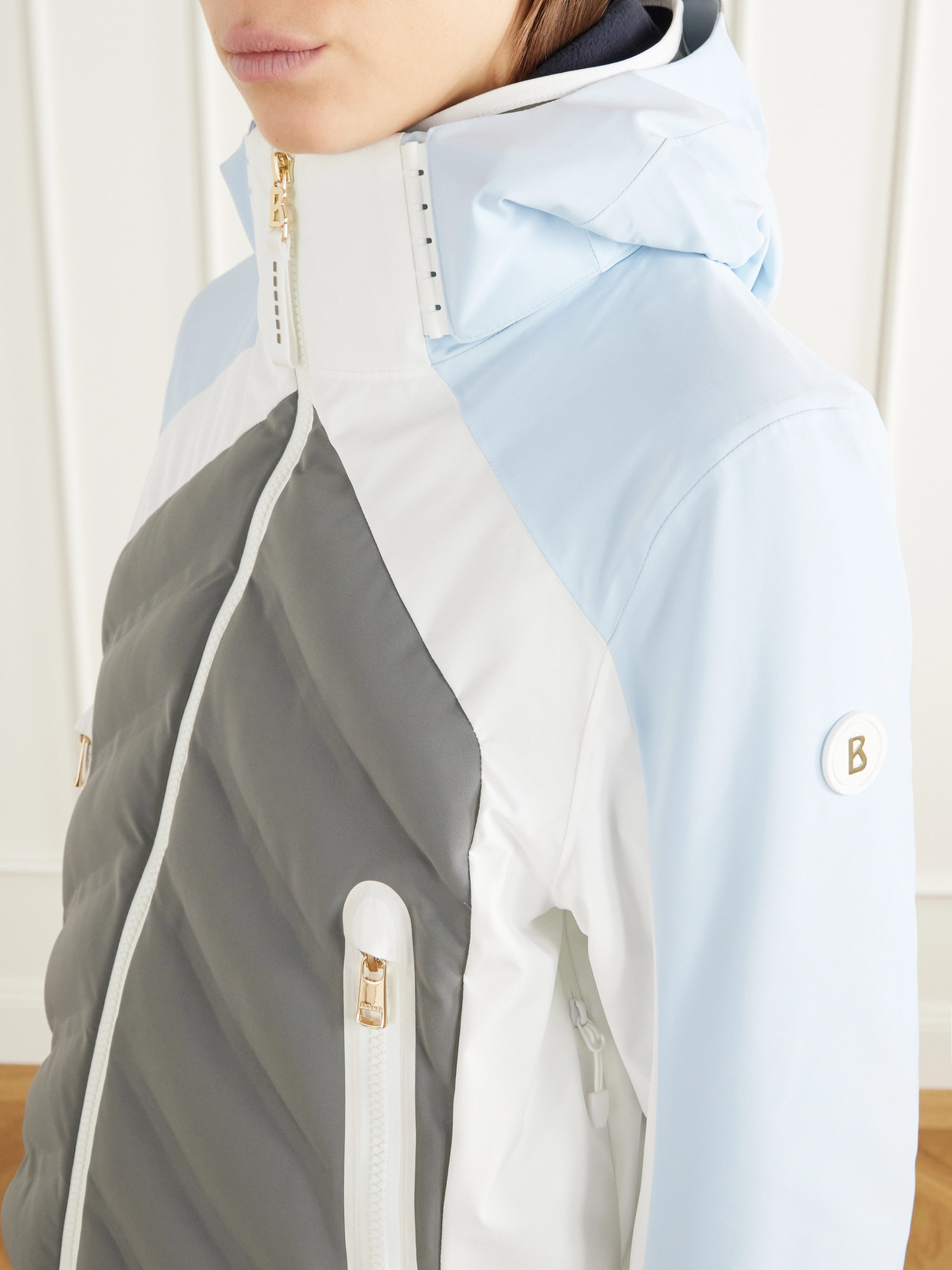 Sara Color-Block Quilted Padded Shell Ski Jacket