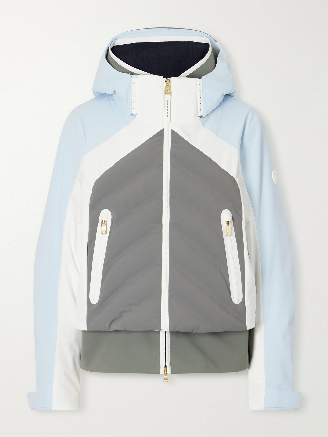 Bogner Sara Color-block Quilted Padded Shell Ski Jacket In Green