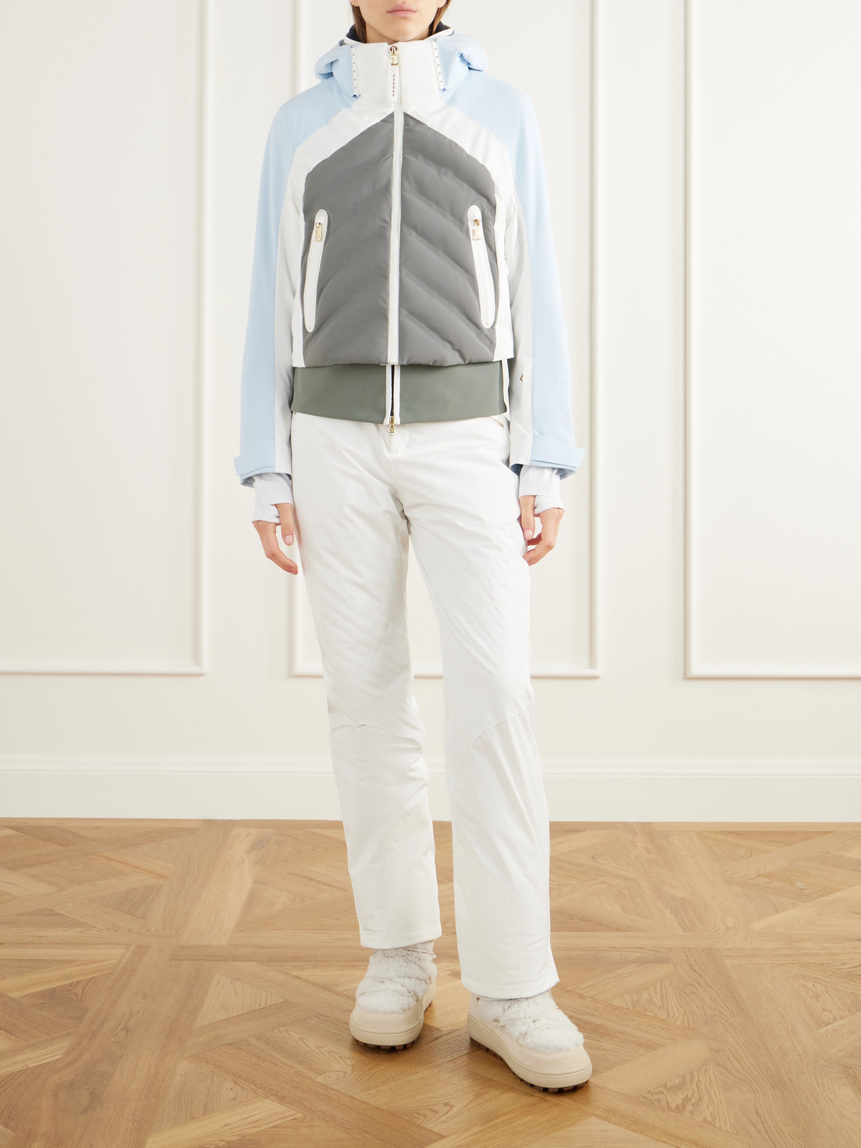 Sara Color-Block Quilted Padded Shell Ski Jacket