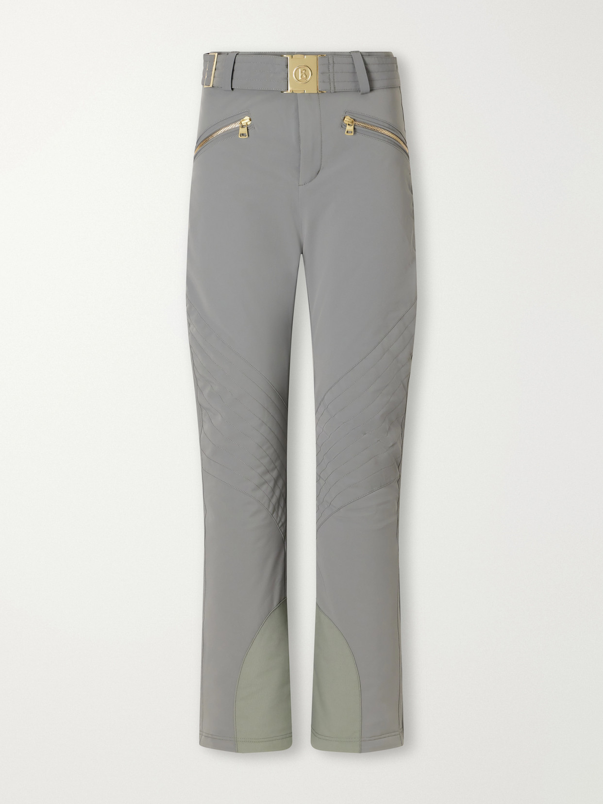 Bogner Franzi-t Belted Stretch-shell Flared Ski Pants In Green