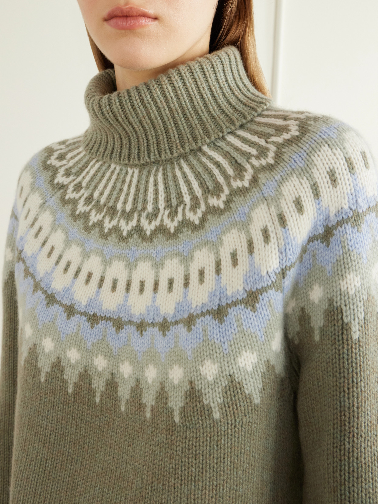 Ingrid Fair Isle Cashmere Turtleneck Sweater