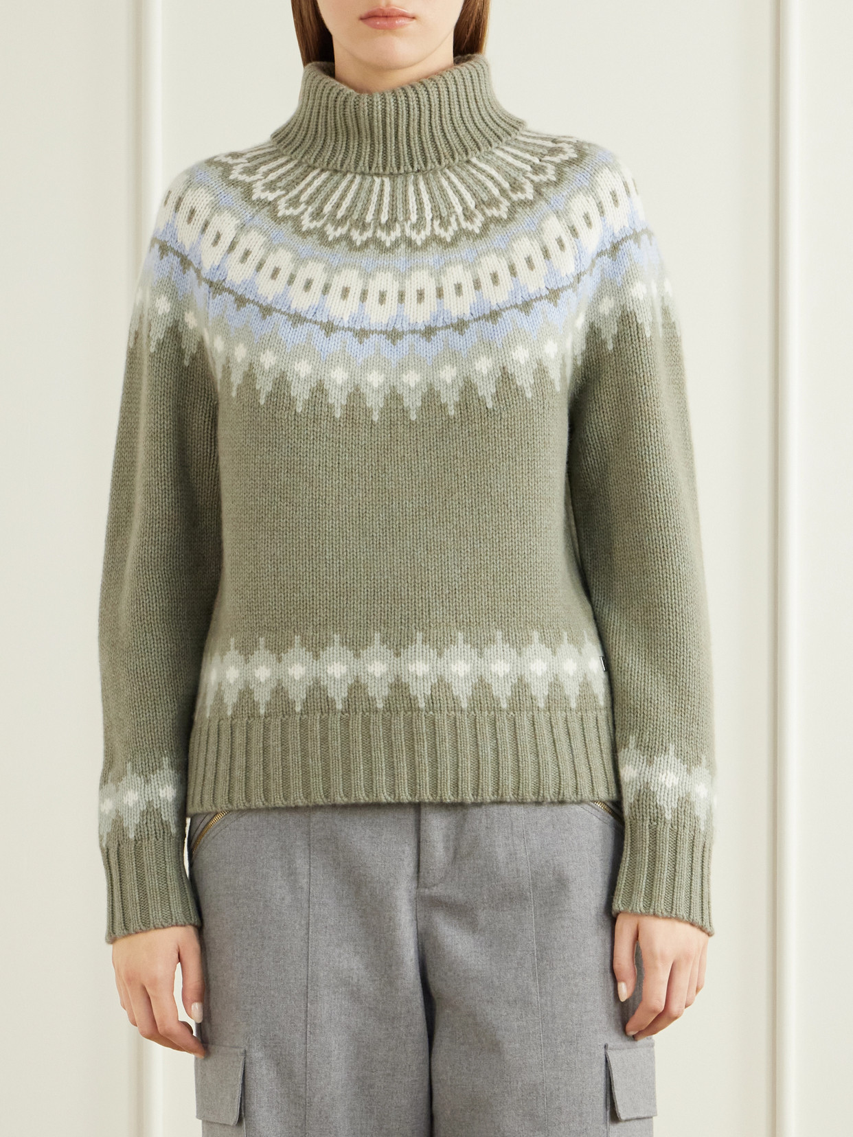 Ingrid Fair Isle Cashmere Turtleneck Sweater