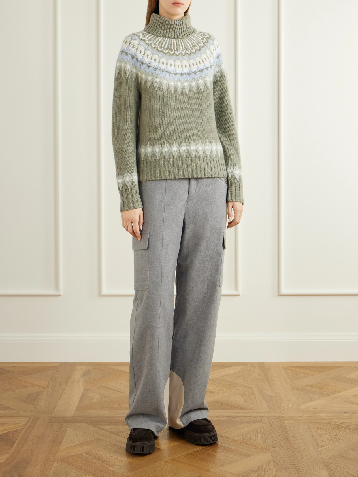 Ingrid Fair Isle Cashmere Turtleneck Sweater