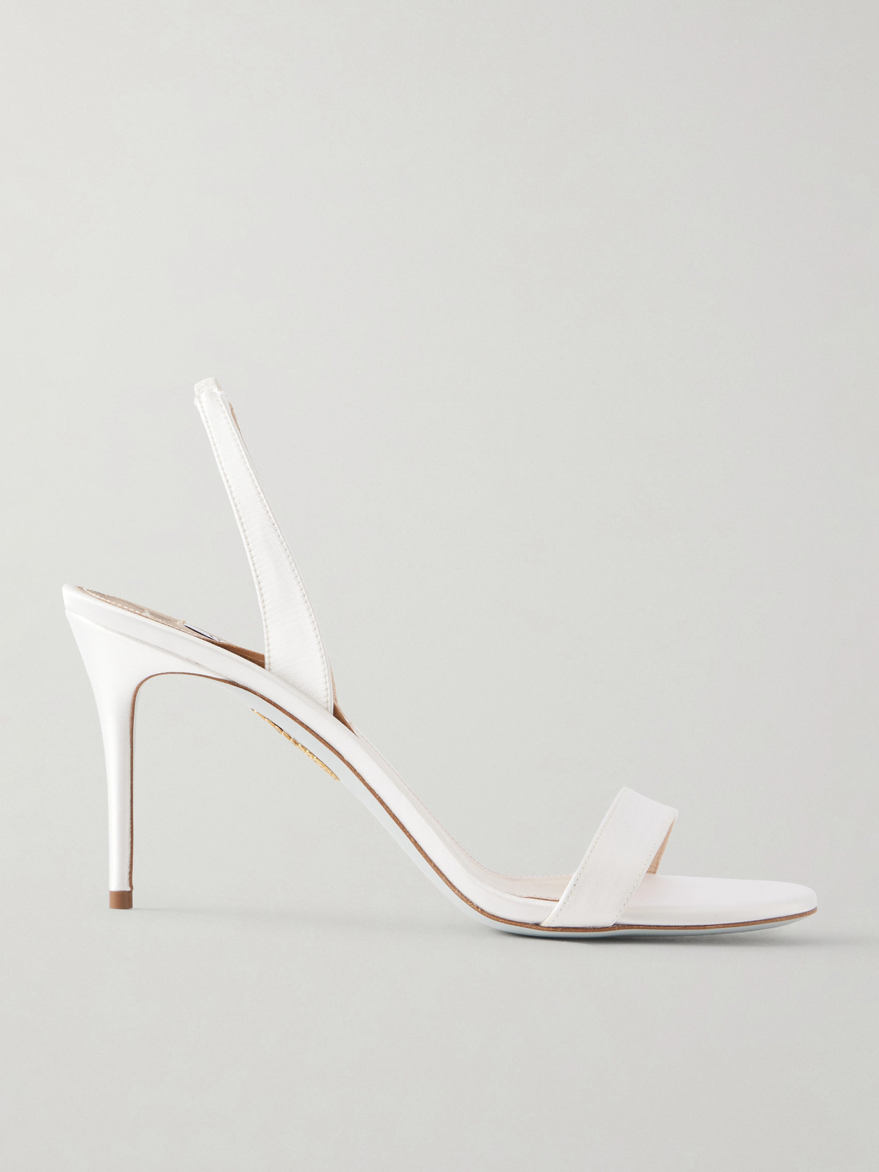 Aquazzura - So Nude 85 Satin Slingback Sandals - White