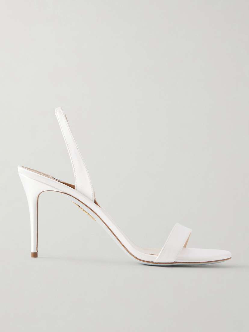 Aquazzura So Nude 85 Satin Slingback Sandals