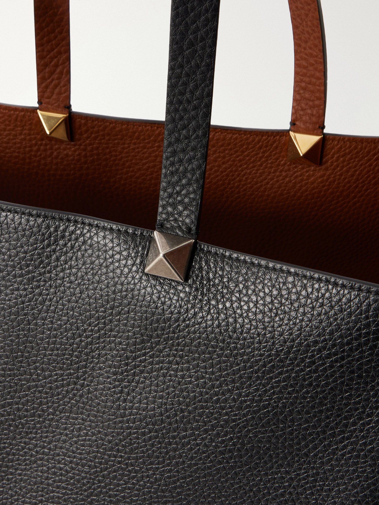 Garavani - Rockstud Double Reversible Studded Textured-Leather Tote Bag