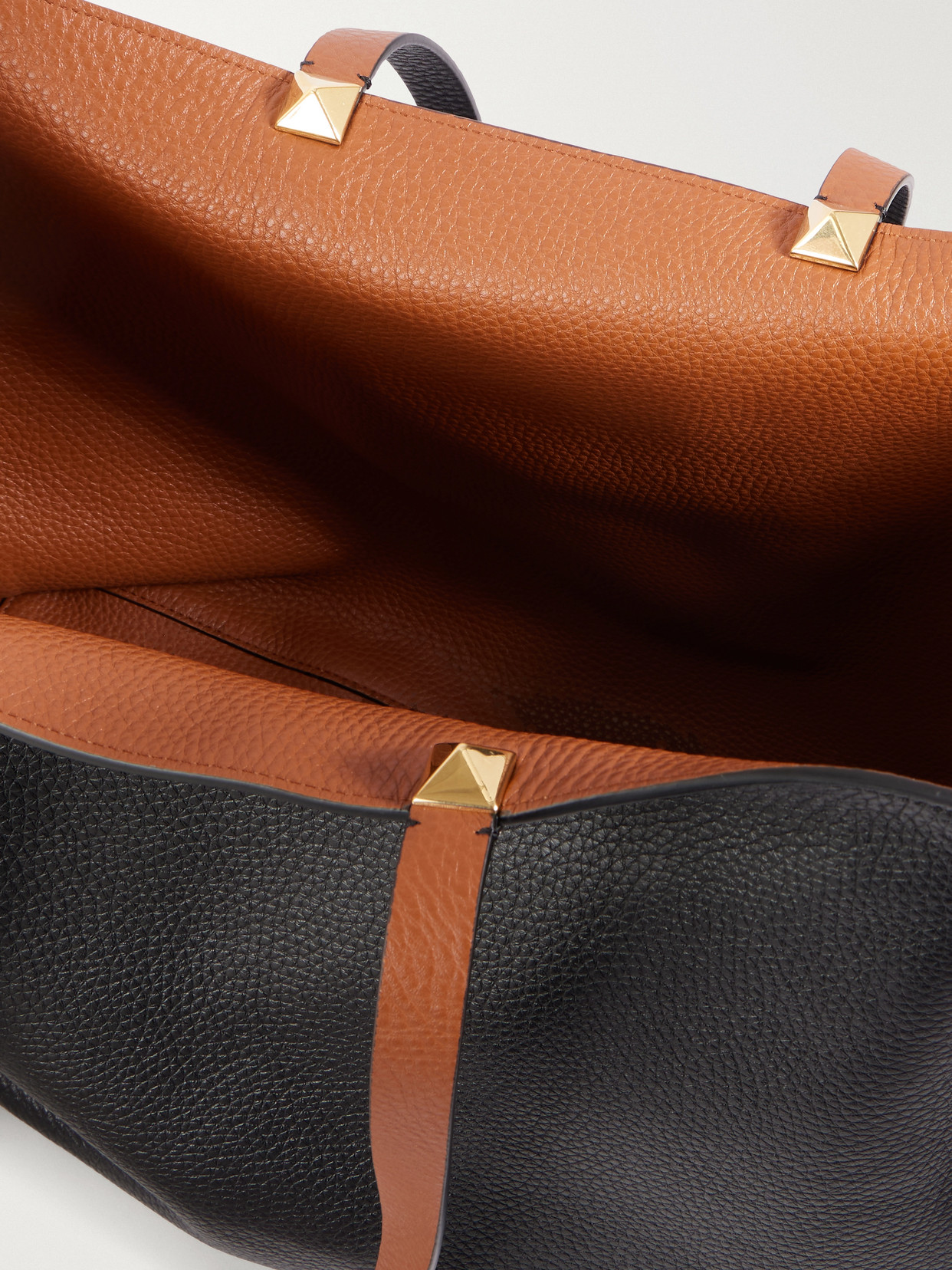 Garavani - Rockstud Double Reversible Studded Textured-Leather Tote Bag
