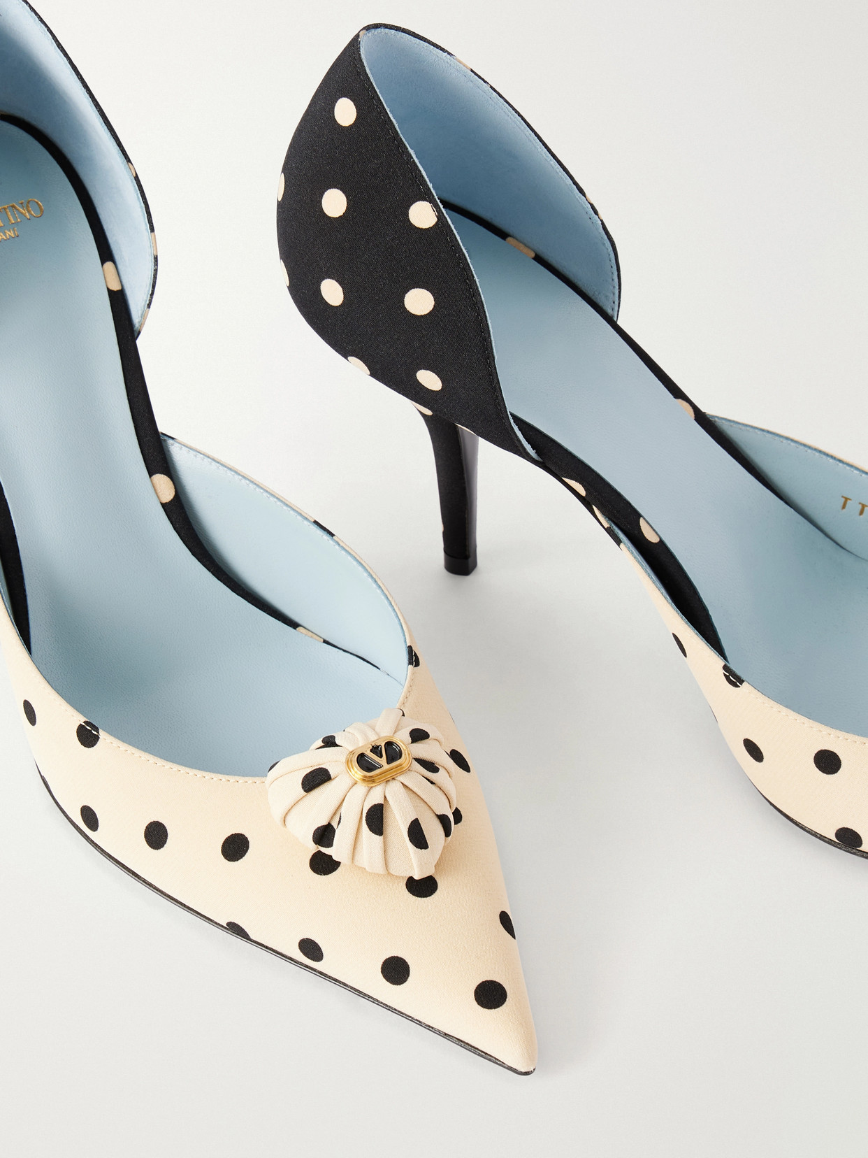 Garavani - Coeur D'Orsay 85 Logo-Embellished Polka-Dot Pumps