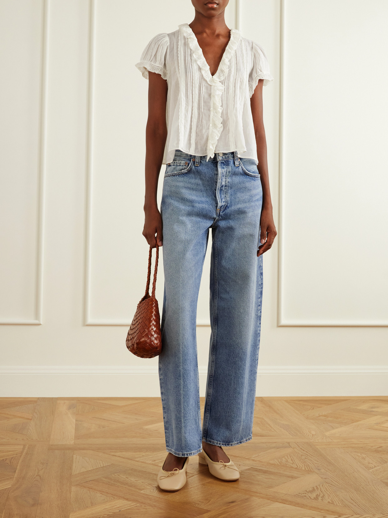 Dôen - Helena Lace-Trimmed Organic Cotton Blouse