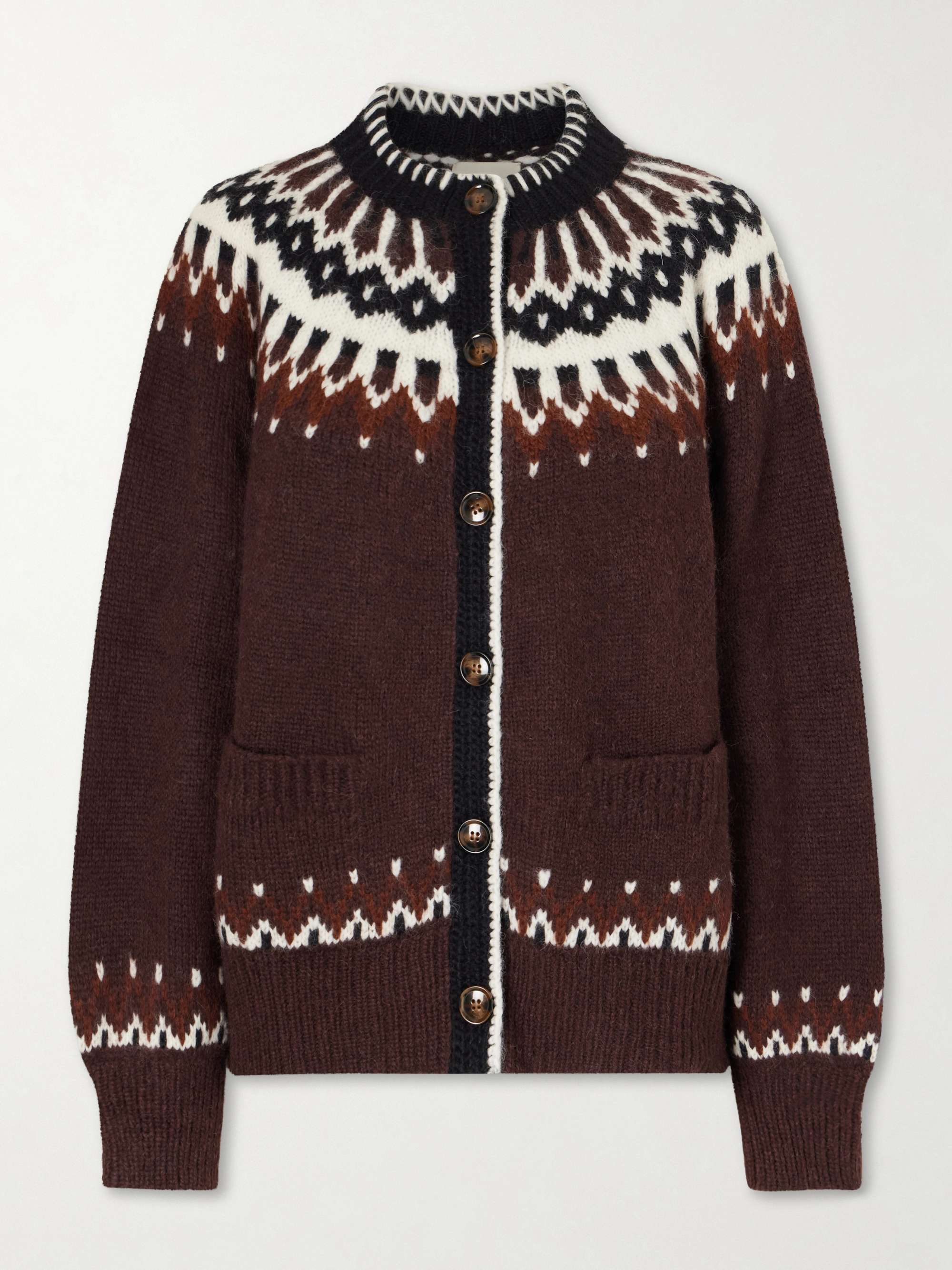 DÔEN + NET SUSTAIN Hue Fair Isle alpaca-blend cardigan