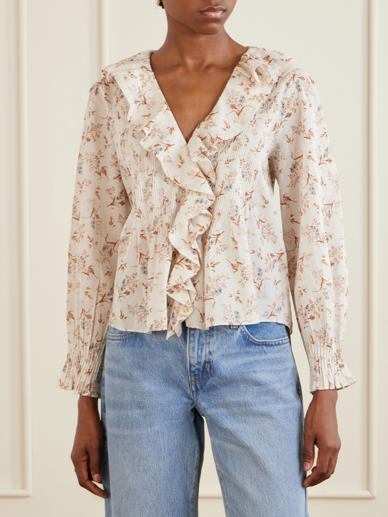 Dôen - Hardy Floral-Print Shirred Shirt