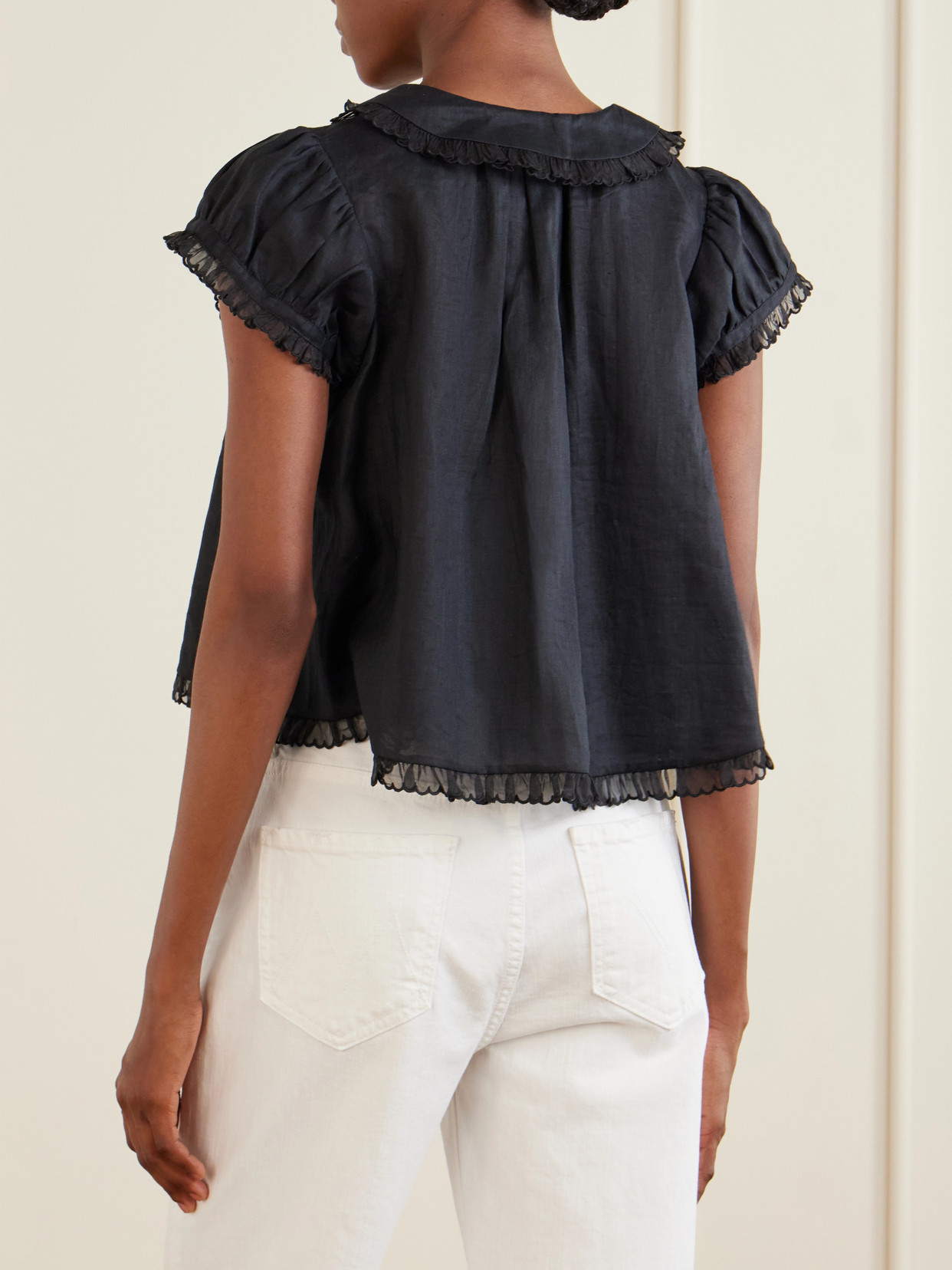 Dôen - Karina Ruffled Ramie Blouse