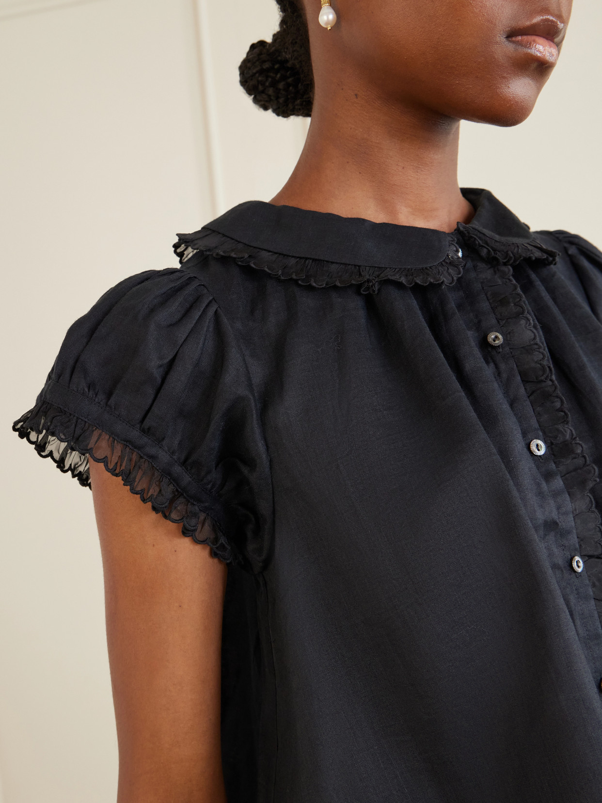 Dôen - Karina Ruffled Ramie Blouse