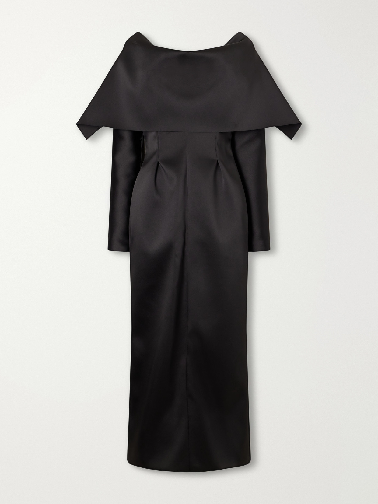 Calvin Klein Collection Jacinthe Sculptural Satin Midi Dress In Black