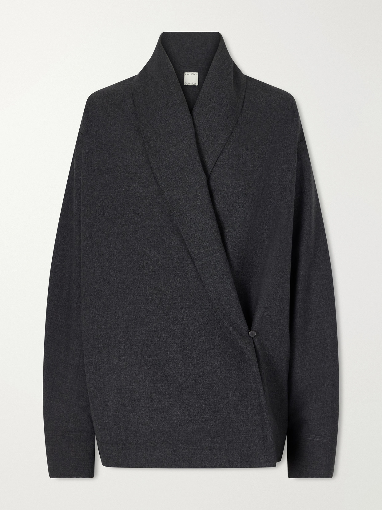 Calvin Klein Collection Aura Wool-twill Blazer In Gray