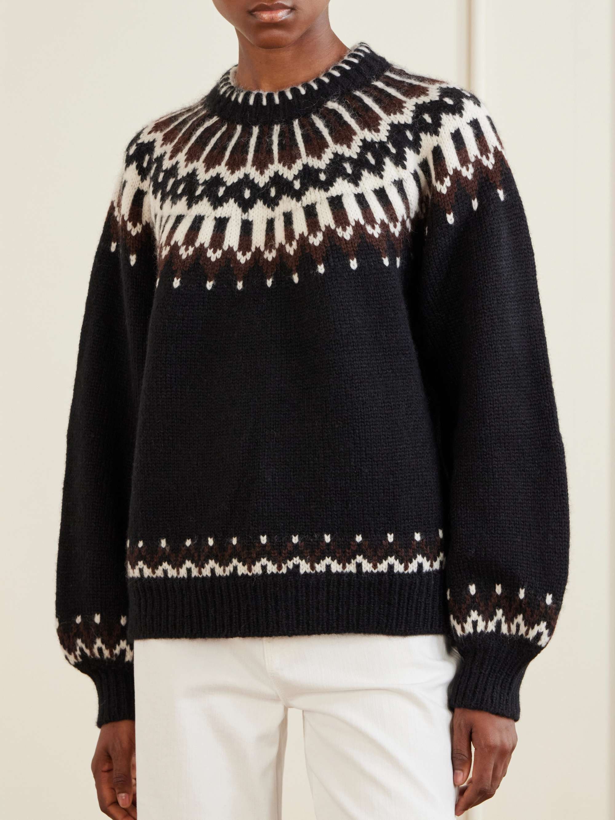 DÔEN + NET SUSTAIN Field oversized Fair Isle alpaca-blend sweater