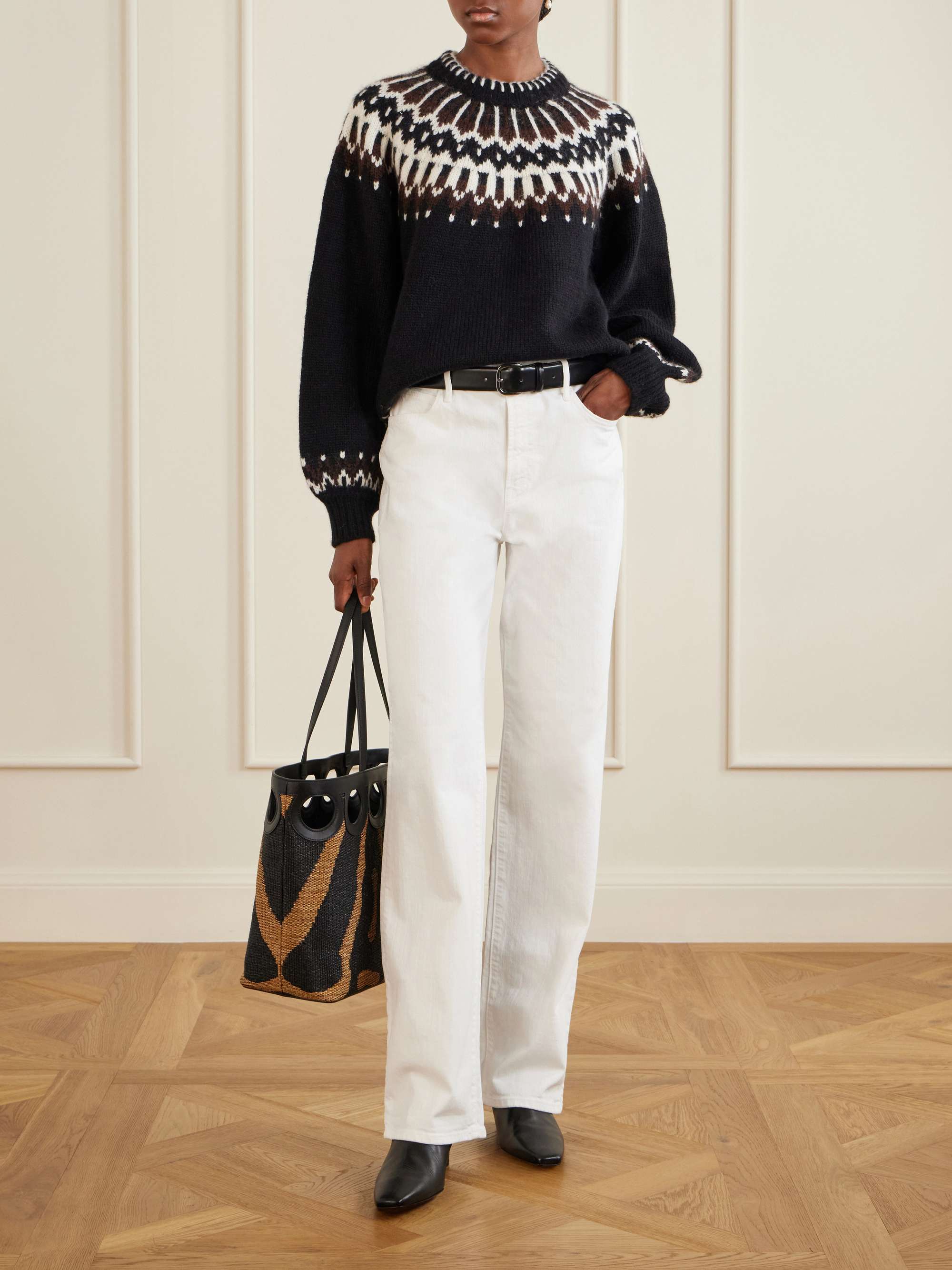 DÔEN + NET SUSTAIN Field oversized Fair Isle alpaca-blend sweater