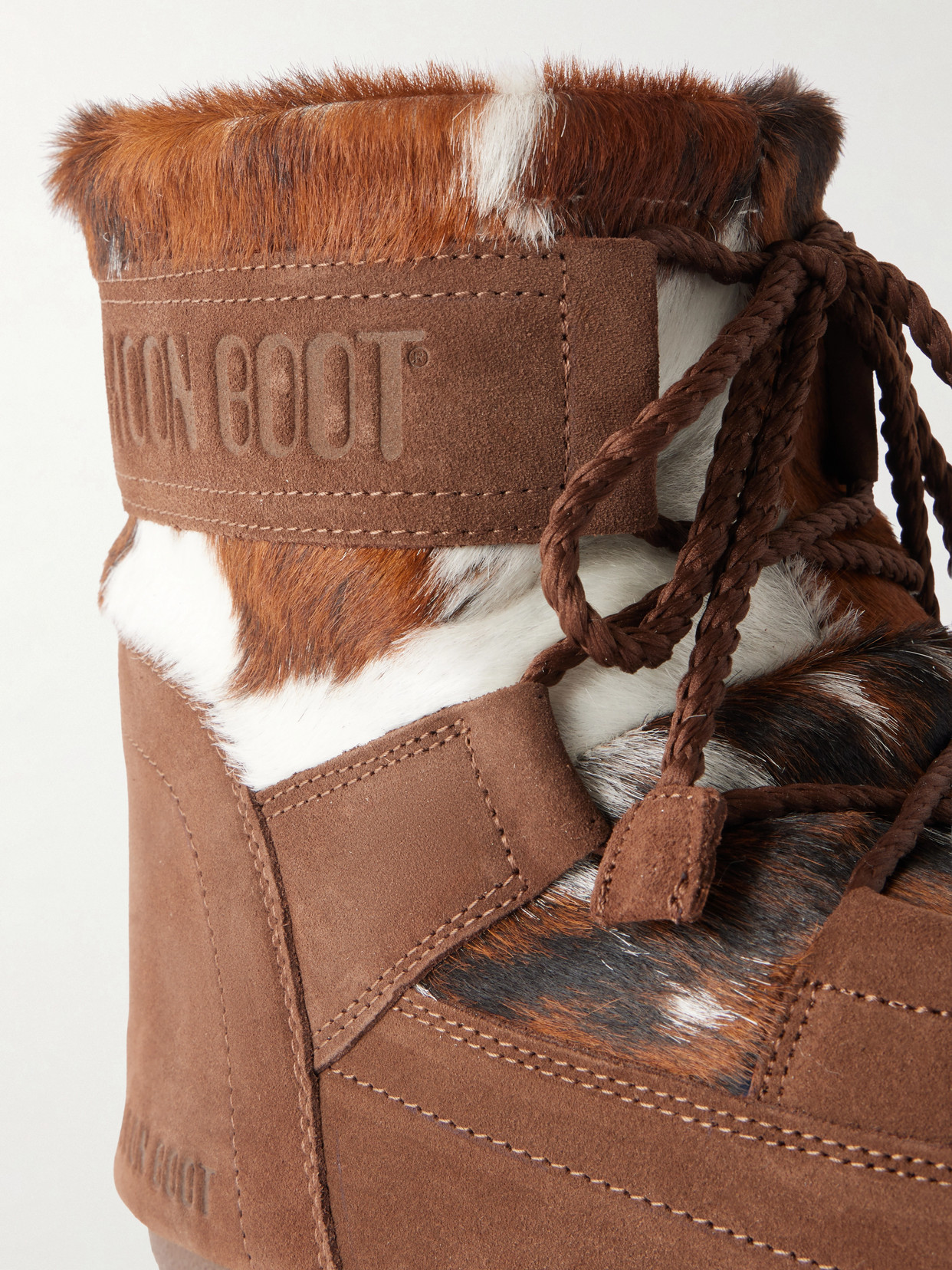 Icon Low Archive 1985 Suede-Trimmed Calf-Hair Boots
