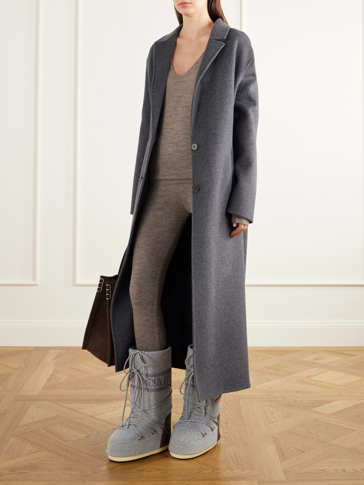 Icon Nubuck-Trimmed Felt Knee Boots
