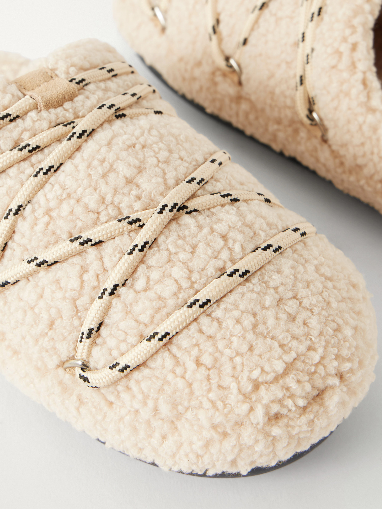 Teddy Suede-Trimmed Plush Slip-Ons