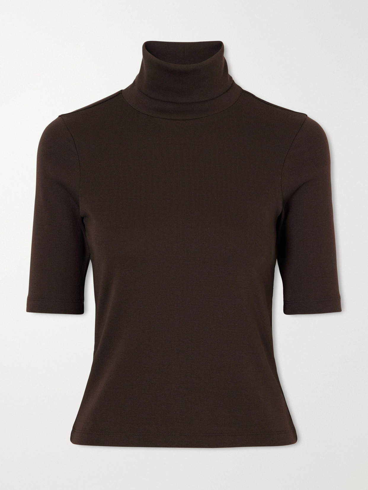 Dinah Ribbed Organic Cotton-Jersey Turtleneck Top