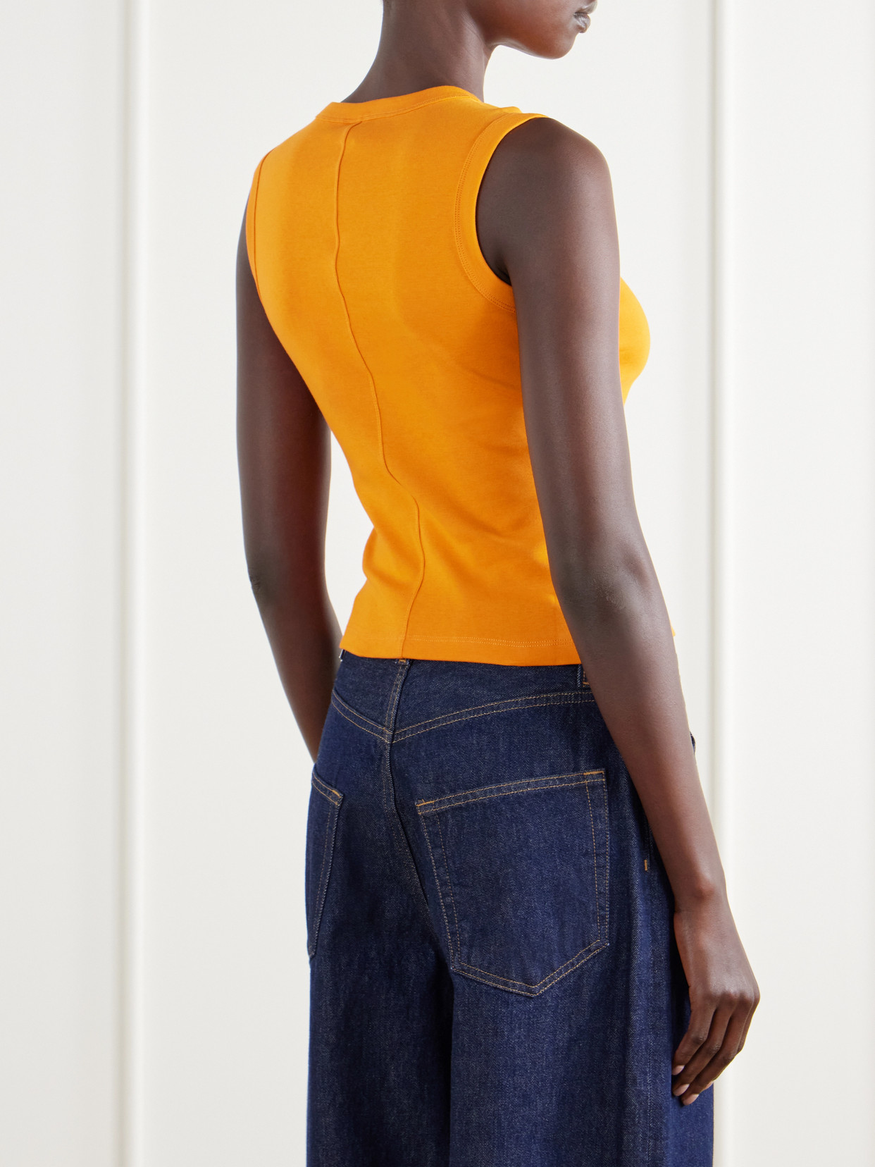 Esmé Ribbed Organic Cotton-Jersey Tank