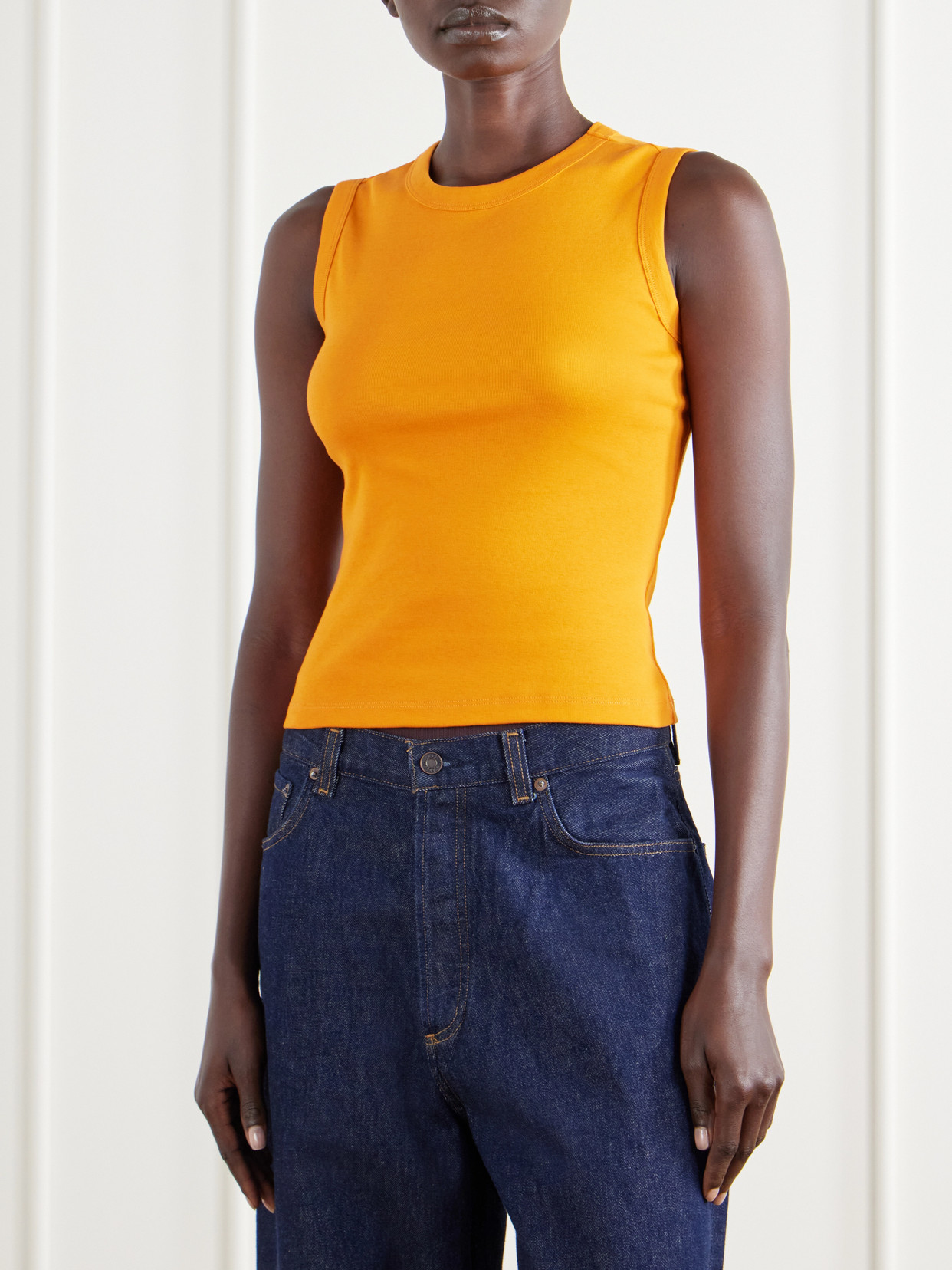 Esmé Ribbed Organic Cotton-Jersey Tank