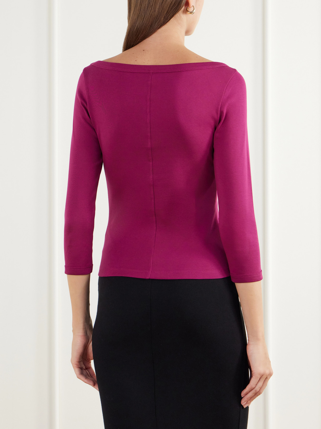 Steffi Ribbed Organic Cotton-Jersey T-Shirt