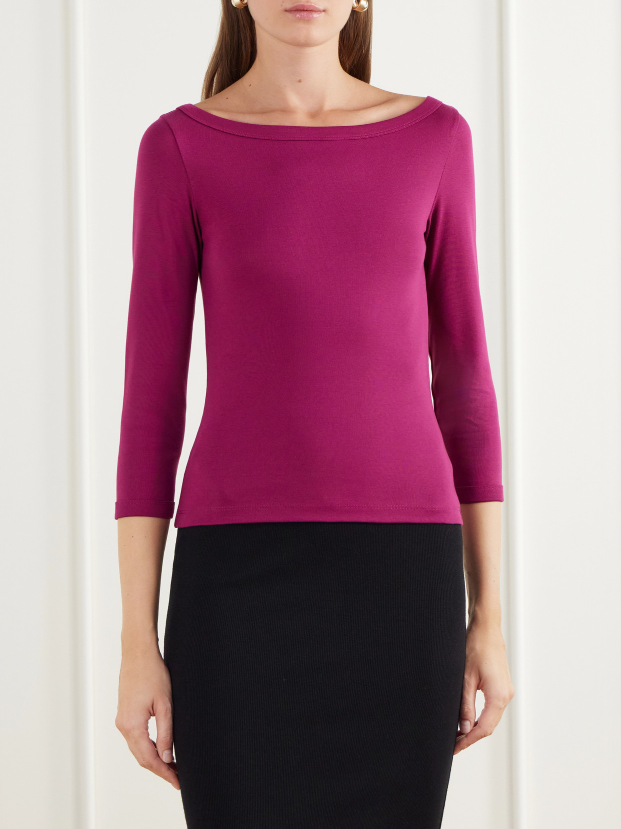 Steffi Ribbed Organic Cotton-Jersey T-Shirt