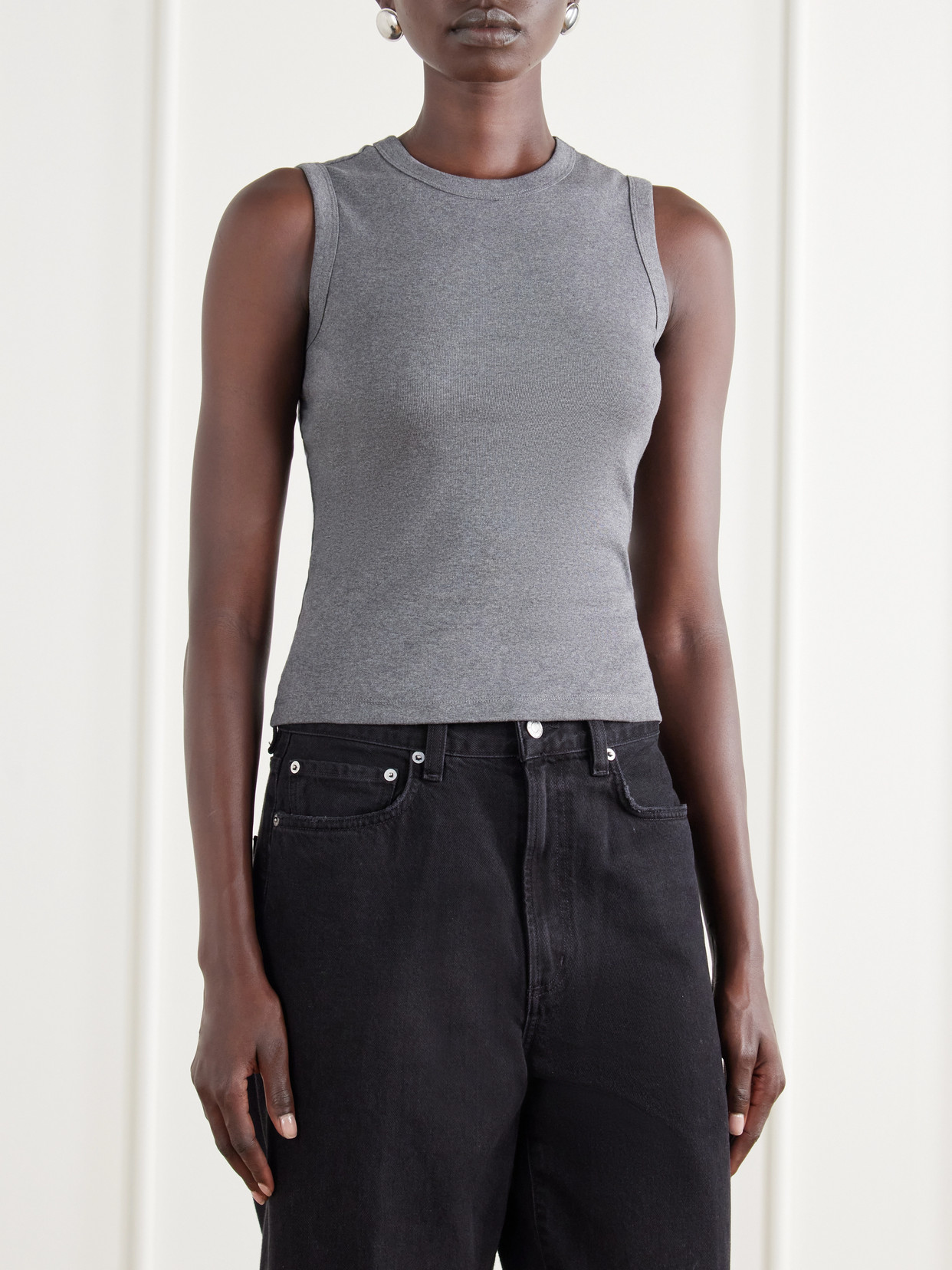 Esmé Ribbed Organic Cotton-Jersey Tank