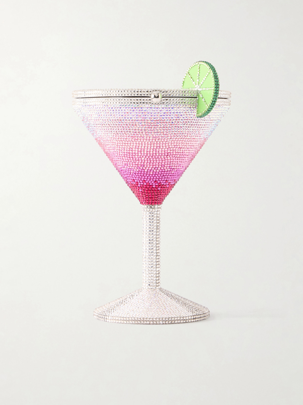 Judith Leiber Cosmopolitan Crystal-embellished Silver-tone Clutch In Pink