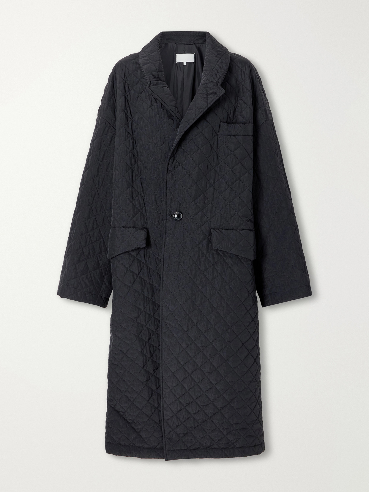 Maison Margiela Quilted Shell Coat In Black
