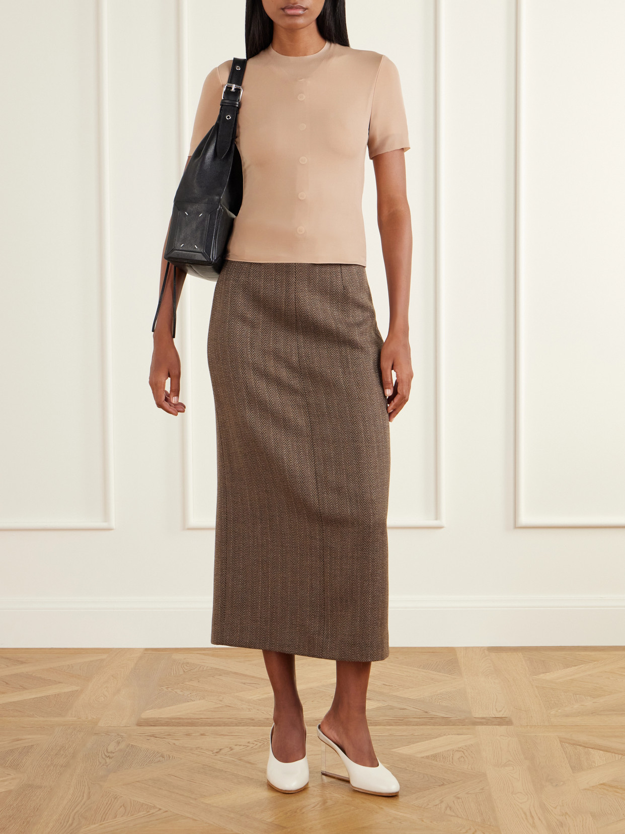 Wool-Herringbone Midi