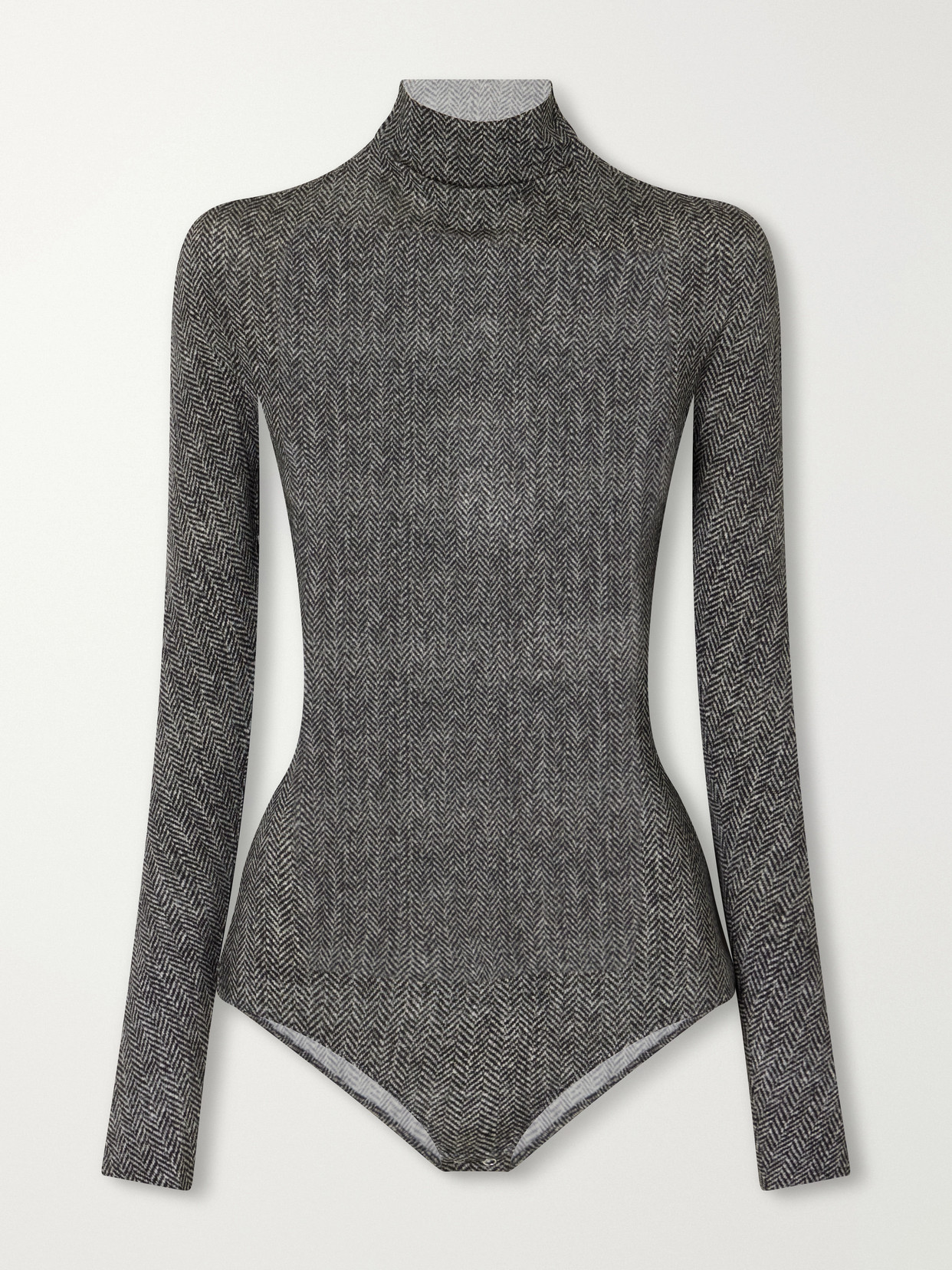 Maison Margiela Printed Stretch-jersey Bodysuit In Gray