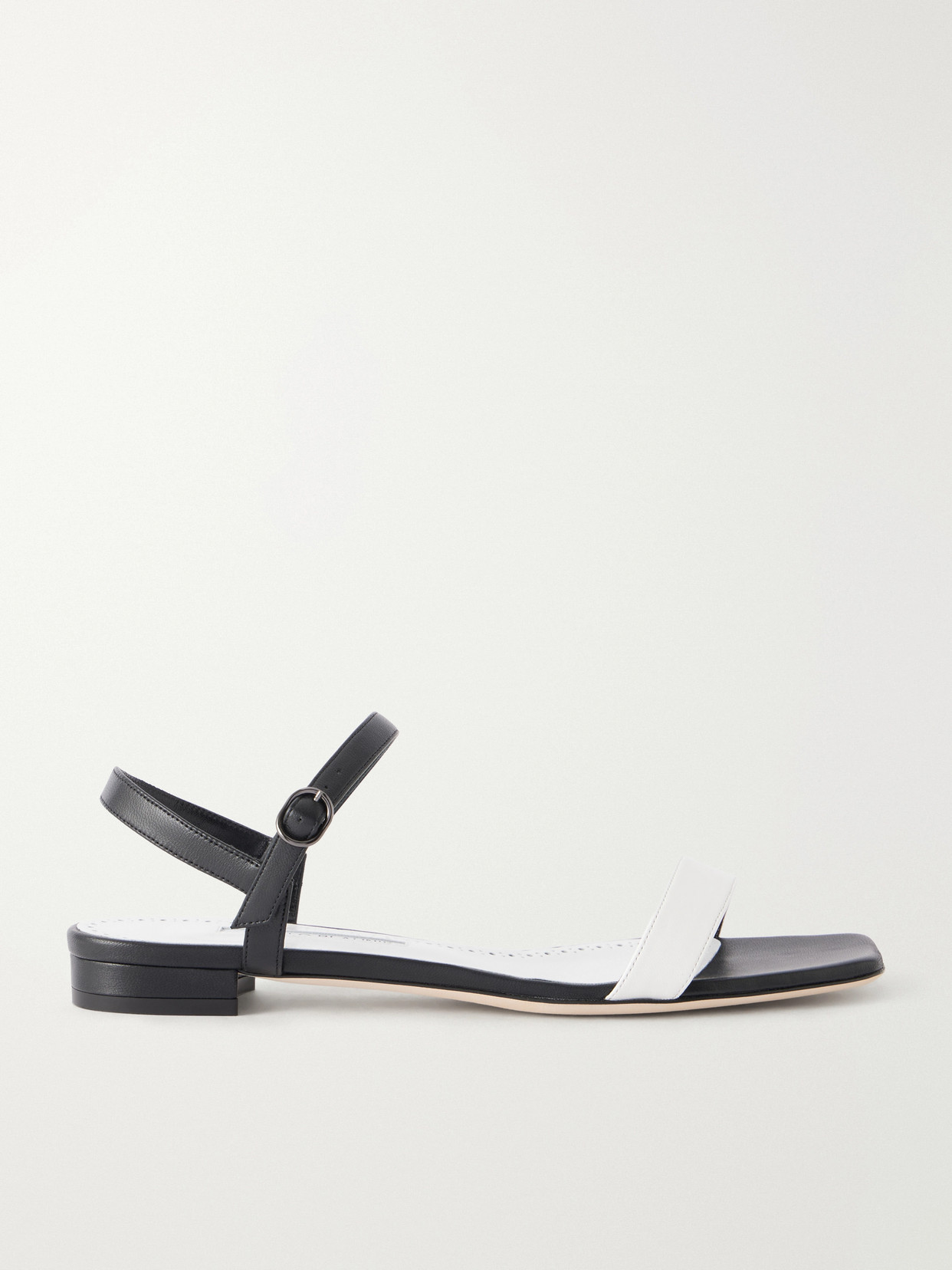 Manolo Blahnik Mabe 10 Leather Sandals In White