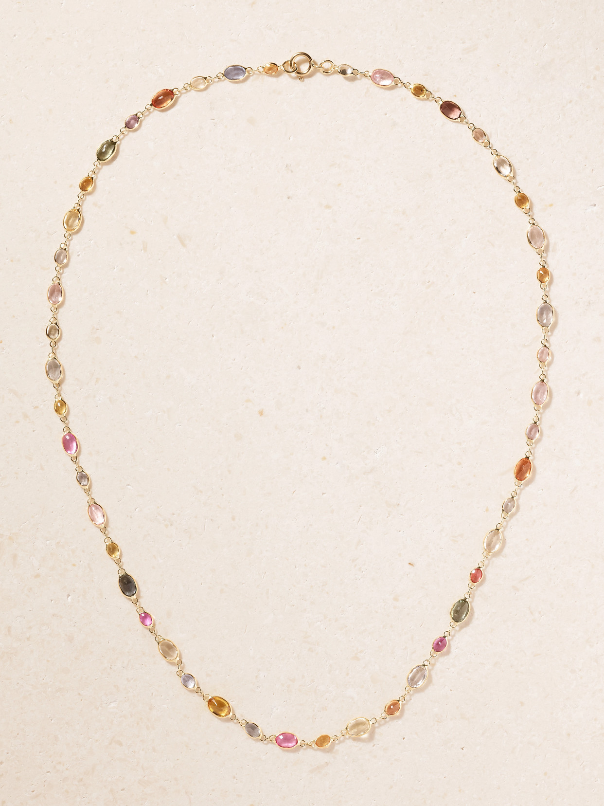Jia Jia Chakra 18-karat Gold And Sapphire Beaded Necklace In Multi