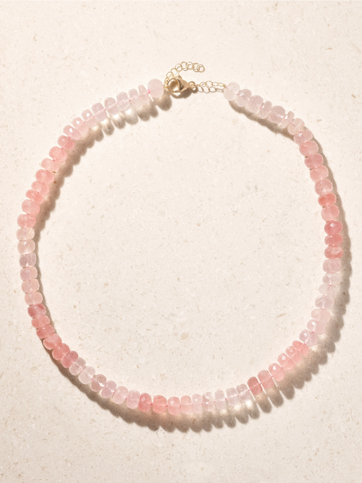 Jia Jia Oracle 14-karat Yellow Gold Quartz Beaded Necklace In Pink