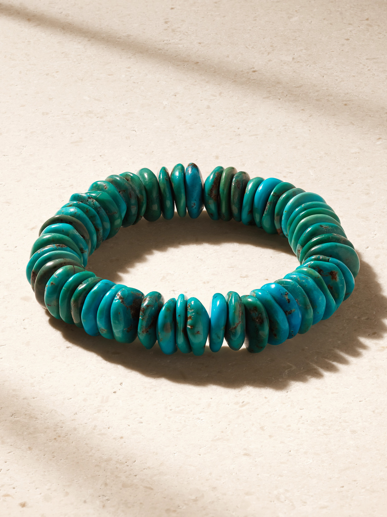 Jia Jia Jumbo Heishi 14-karat Gold And Turquoise Beaded Bracelet In Blue