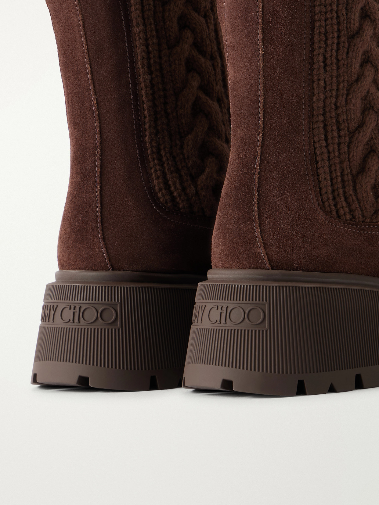 Tamia 70 Cable-Knit Wool And Suede Chelsea Boots