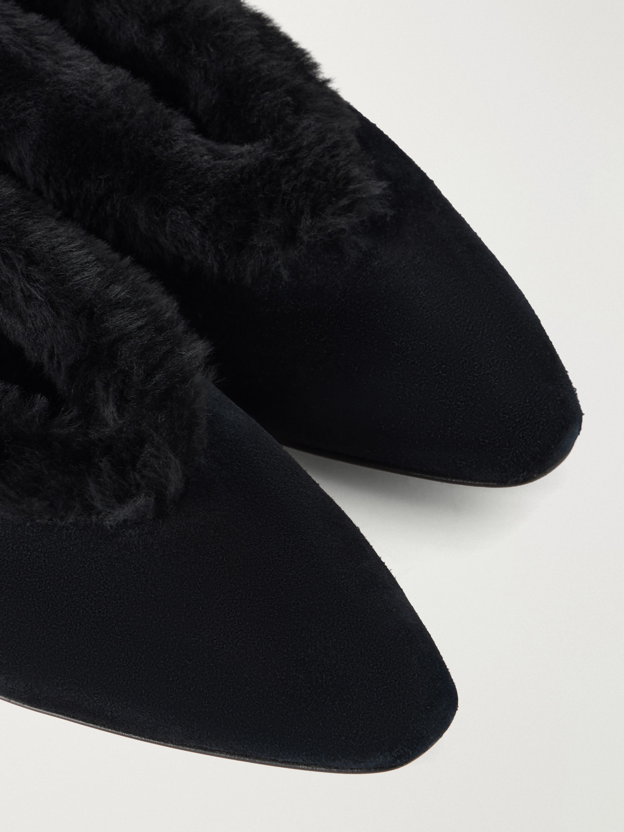 Margot Shearling-Trimmed Ballet Flats