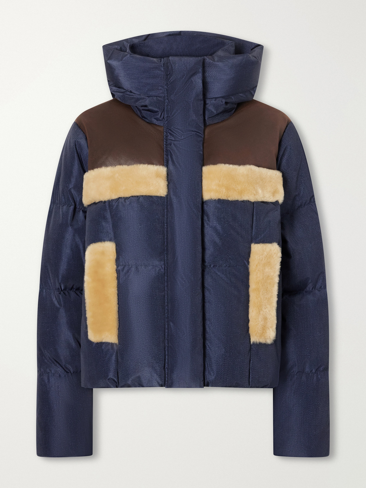 Kori Hooded Plush-Trimmed Recycled Shell Ski Jacket