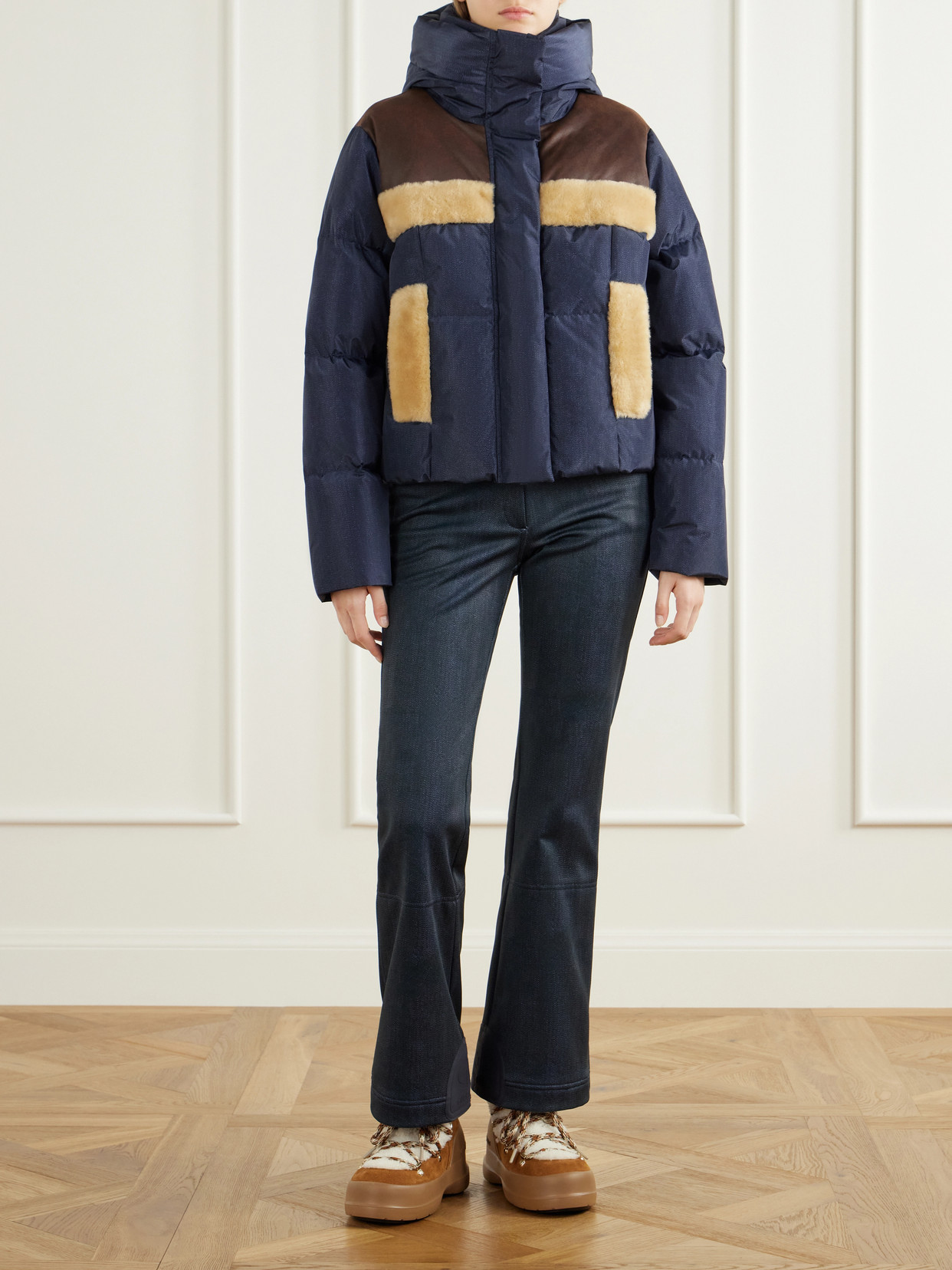 Kori Hooded Plush-Trimmed Recycled Shell Ski Jacket