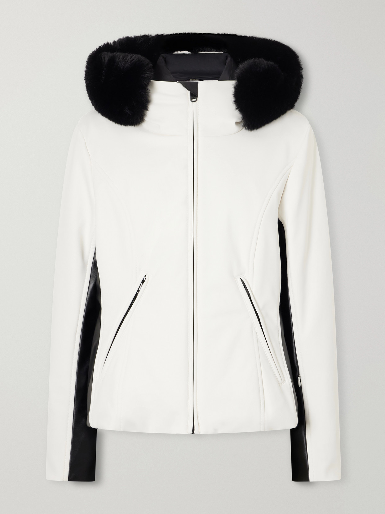 Kibõ Hooded Paneled Plush-Trimmed Stretch-Jersey Ski Jacket