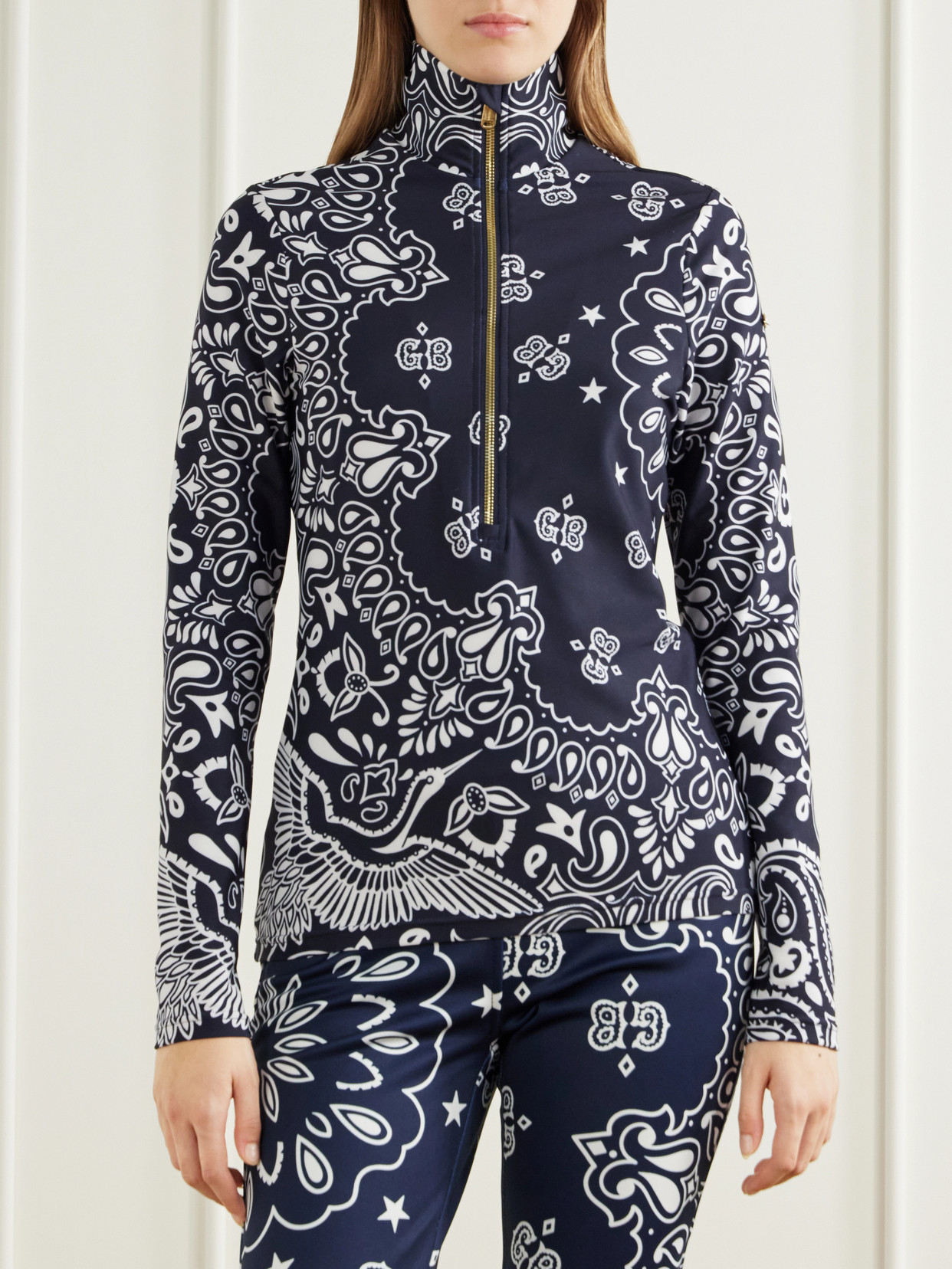 Toriko Paisley-Print Stretch-Jersey Ski Top