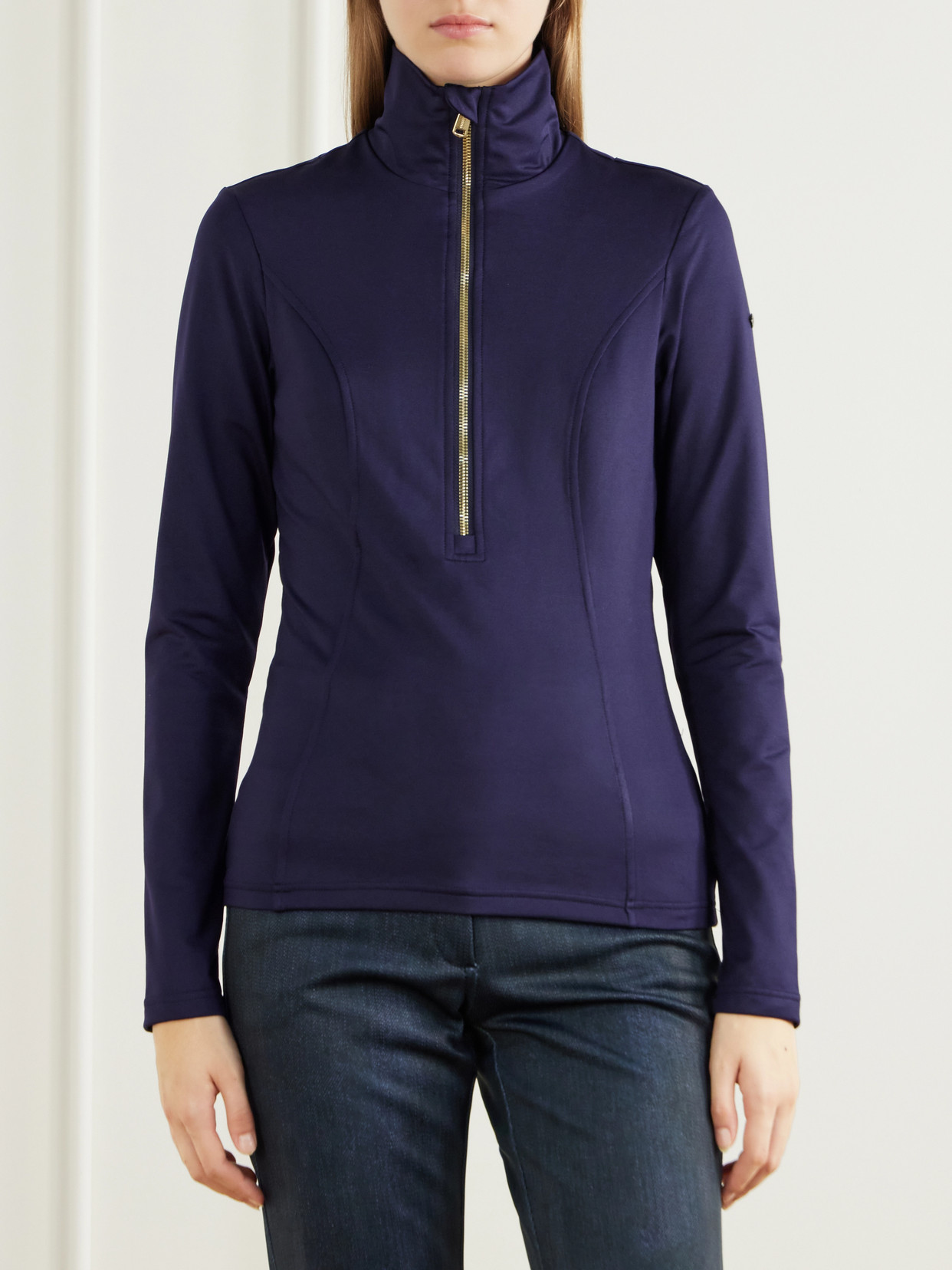 Serena Paneled Stretch-Jersey Ski Top