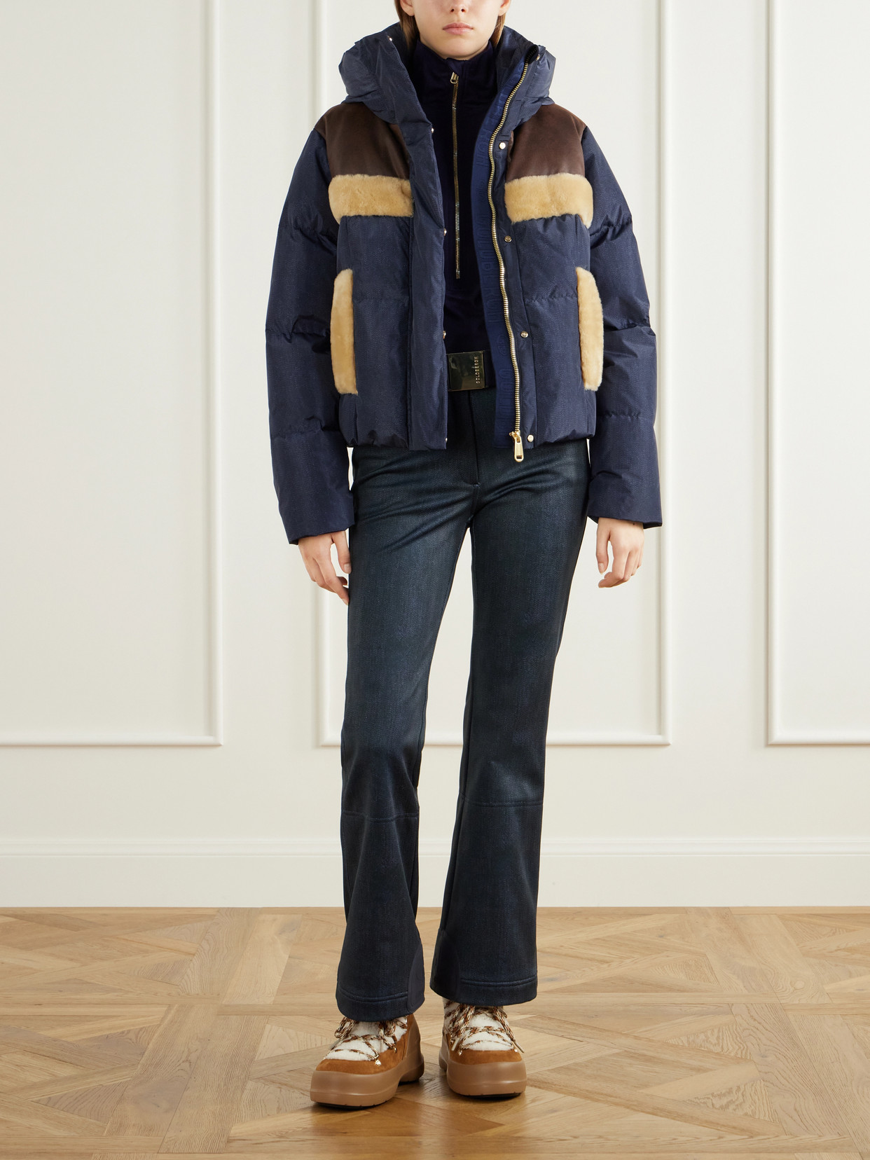 Serena Paneled Stretch-Jersey Ski Top