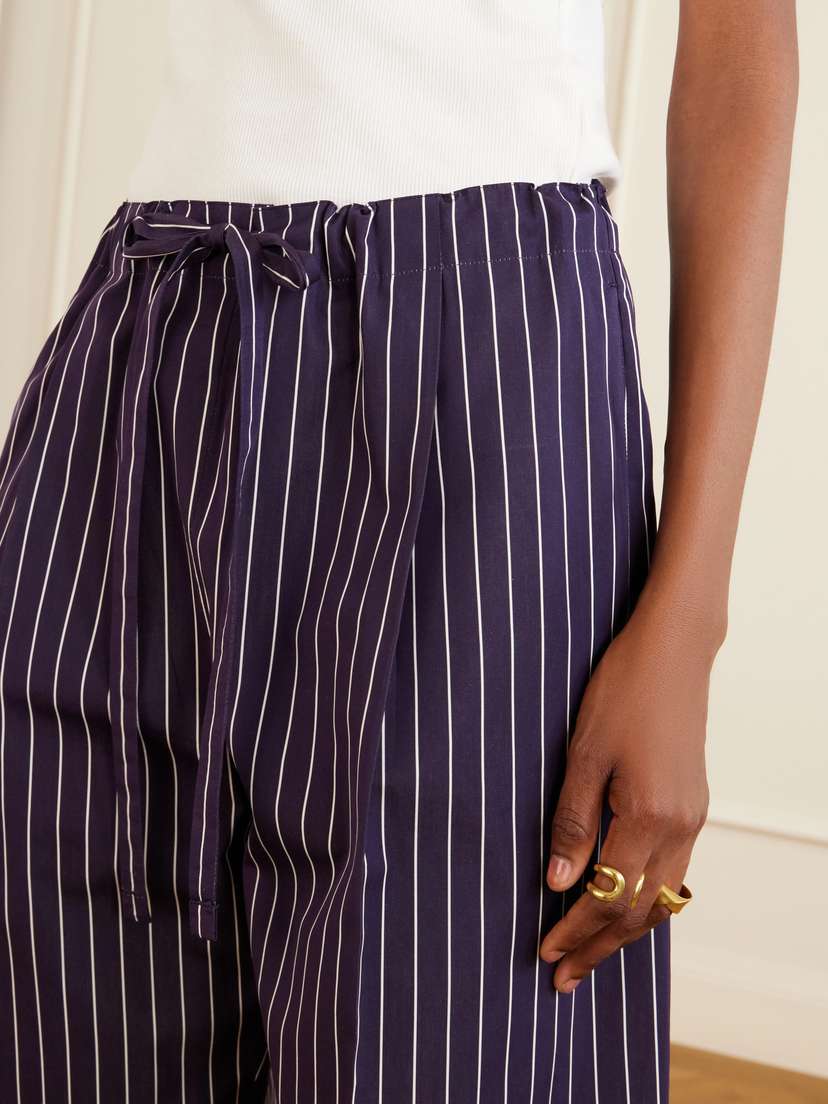 Another Tomorrow Striped Cotton-poplin Straight-leg Drawstring Pants | Thumbnail 4 Another Tomorrow Striped Cotton-poplin Straight-leg Drawstring Pants | Thumbnail 4